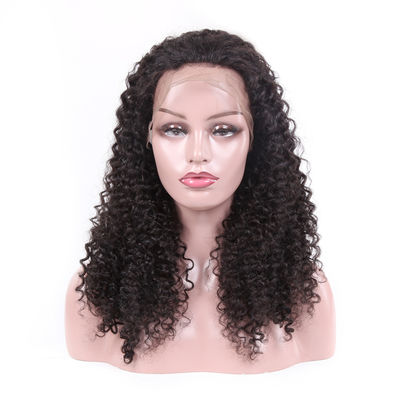 China Samtschwarze wirkliche Jungfrau-Haar-Spitze-Perücken, 100 menschliche volle Spitze-Perücken-verworrene gelockte fournisseur